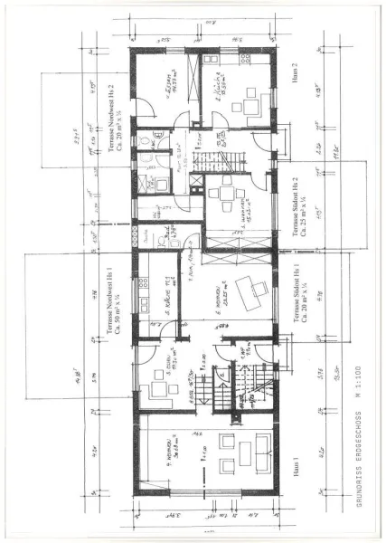 Grundriss EG Haus 1 und 2