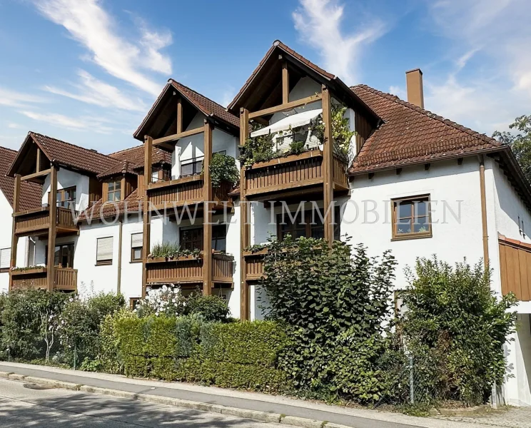 Hausansich - Wohnung kaufen in Freising - Gemütliche 3-Zimmer-Wohnung mit Süd-Terrasse und Garten