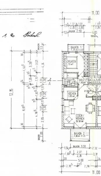 Grundrissplan zum Obergeschoss