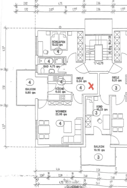 Grundrissplan zur Wohnung