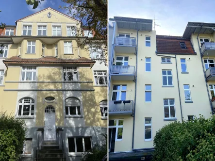 Front-undRückansicht_001.jpg - Wohnung kaufen in Essen - 3-Zimmer Maisonette mit riesiger Terrasse im Rüttenscheider Mädchenviertel