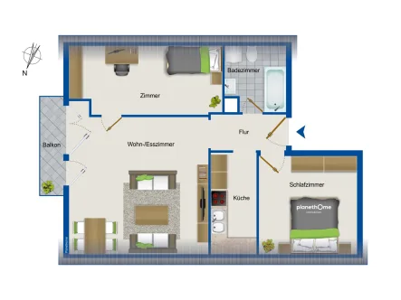 Grundriss - Wohnung kaufen in Singen (Hohentwiel) - Bezugsfreie 3-Zimmer-Dachgeschosswohnung in Singen-Nord