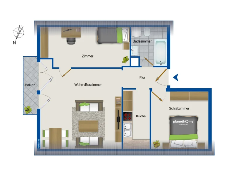 Grundriss - Wohnung kaufen in Singen (Hohentwiel) - Bezugsfreie 3-Zimmer-Dachgeschosswohnung in Singen-Nord