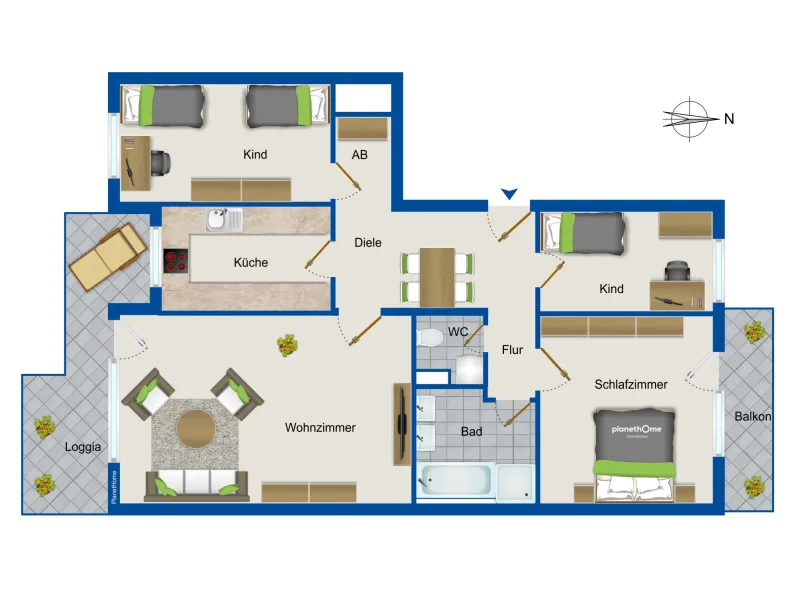 Grundriss - Wohnung kaufen in Weilheim in Oberbayern - Perfekt für die wachsende Familie: 4-Zimmer-Wohnung frisch saniert!