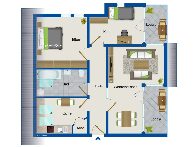 Grundriss Dachgeschosswohnung