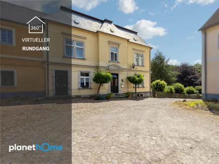 Hausansicht - Haus kaufen in Leisnig - Traumhaftes Wohnen auf dem Land! Einmaliges Herrenhaus für Wohn- und Geschäftszwecke bei Leisnig