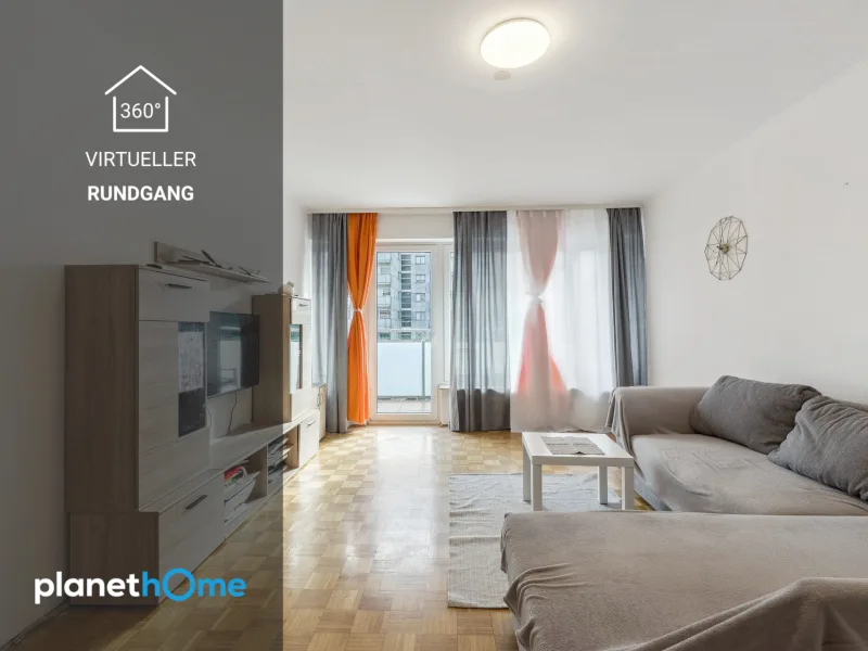 Wohnzimmer Ansicht I - Wohnung kaufen in Frankfurt am Main - Gute Lage: Schöne 2-Zimmer-Wohnung in Frankfurt-Eckenheim