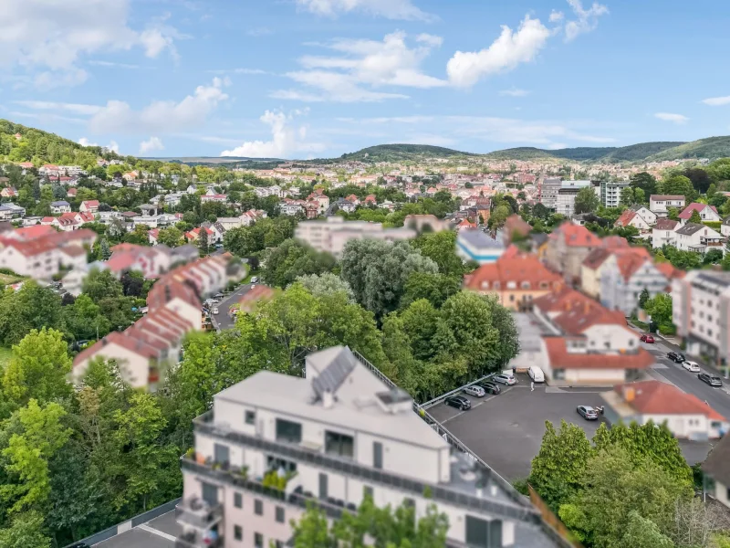 Aussicht - Wohnung kaufen in Bad Kissingen - Penthouse-Wohnung über den Dächern von Bad Kissingen