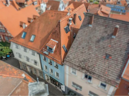 Luftaufnahme Front 1 - Haus kaufen in Weinheim - Mehrfamilienhaus mit Ladengeschäft im Weinheimer Stadtkern 