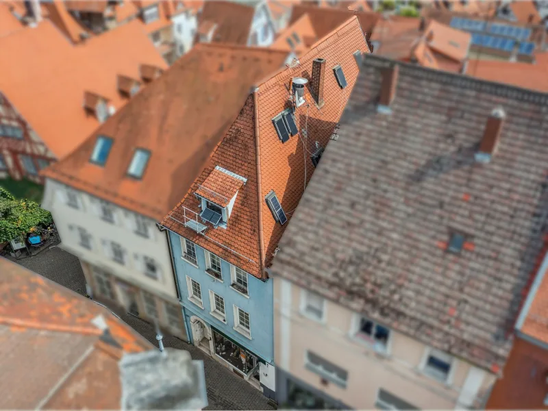 Luftaufnahme Front 1 - Haus kaufen in Weinheim - Mehrfamilienhaus mit Ladengeschäft im Weinheimer Stadtkern 