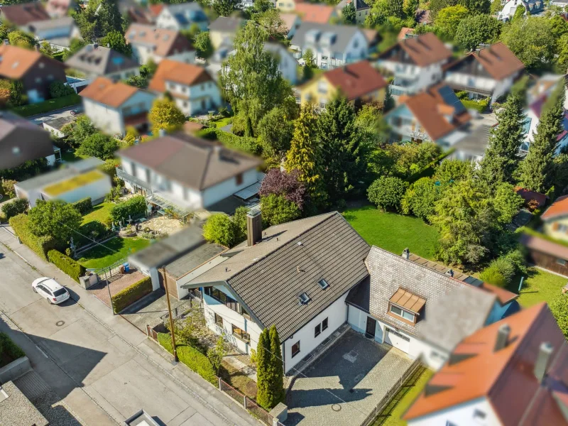 Luftaufnahme - Grundstück kaufen in München - Bezauberndes Grundstück in beliebter Lage von München-Solln