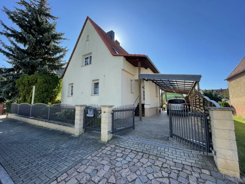 Hausansicht - Haus kaufen in Dessau-Roßlau - Wunderschönes Einfamilienhaus mit Kamin, Sommerküche und Ferienhaus in einer fantastischen Gegend 
