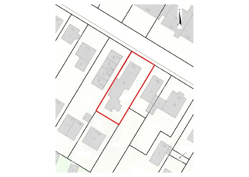Flurkarte - Grundstück kaufen in Hamburg - Baugrundstück für Reihenhäuser in guter Lage von Lurup