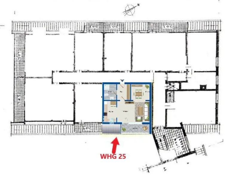 Lage der Wohnung im Geschoss