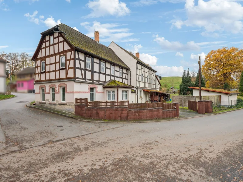 Süd-Ost Ansicht - Haus kaufen in Renthendorf - Charmantes &amp; gepflegtes Bauernhaus mit Nebengelass