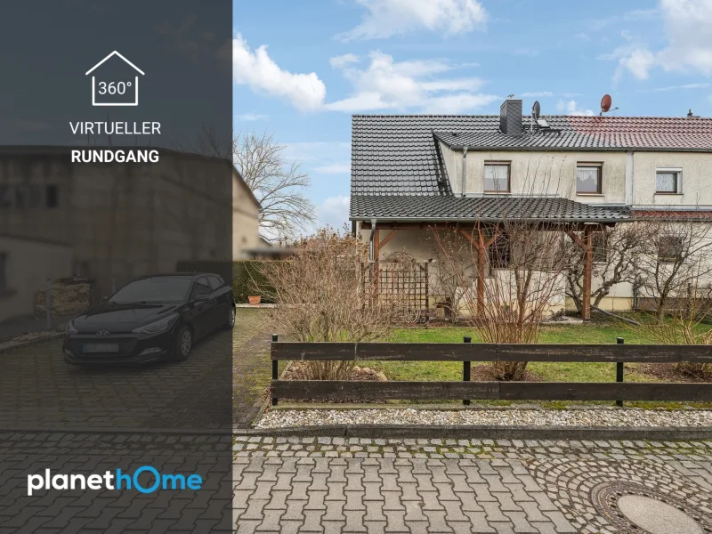 Hausansicht -Straßenseite  - Haus kaufen in Röcknitz - Thallwitz - Aufgepasst! Doppelhaushälfte mit Potential in ruhiger Lage von Röcknitz zu verkaufen!