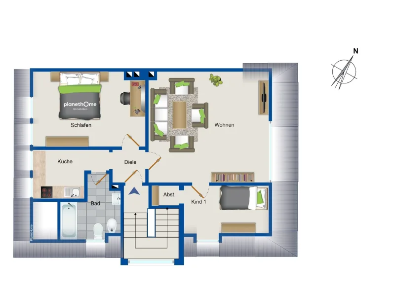 Grundriss Dachgeschosswohnung