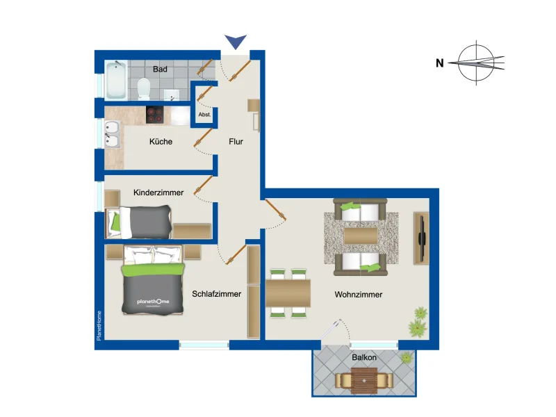 Grundriss - Wohnung