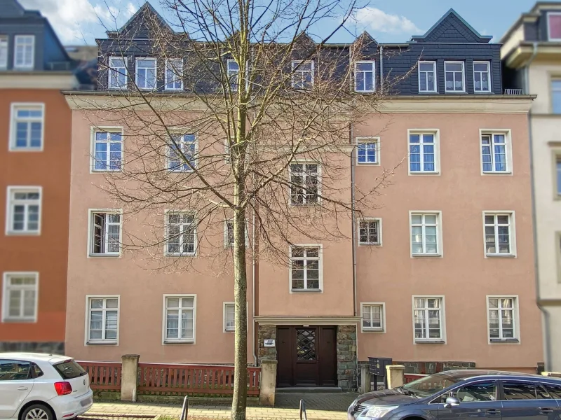 Hausansicht - Wohnung kaufen in Chemnitz - Schöne 2-Raum-Wohnung in ruhiger Wohnlage von Chemnitz Hilbersdorf