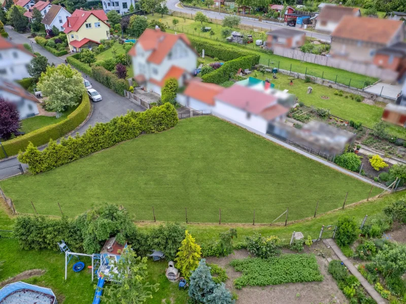 Luftbild - Grundstück kaufen in Witterda - Witterda - Grundstück mit Aussicht sucht neue Familie 