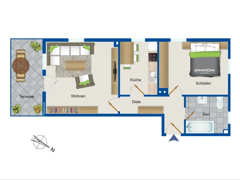 Grundriss - Erdgeschosswohnung