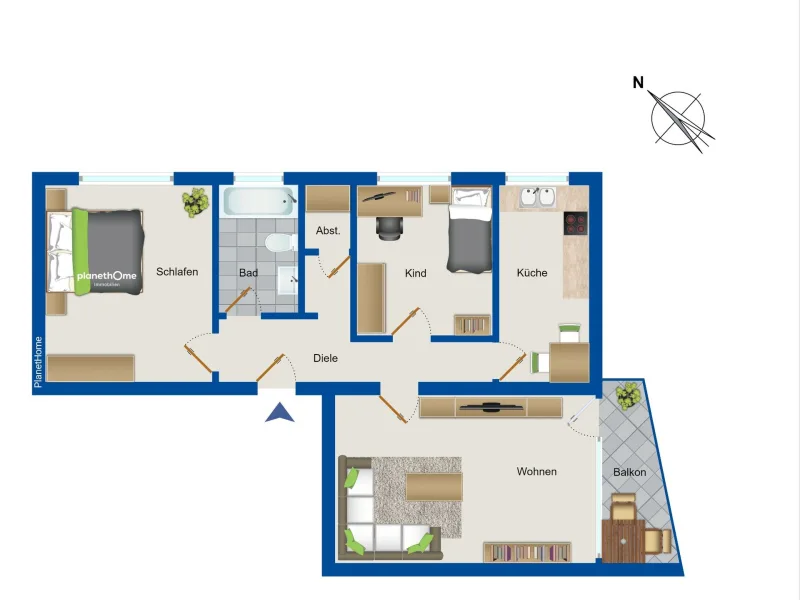 Grundriss Dachgeschosswohnung