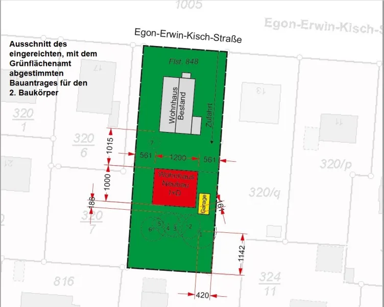 Auszug Bauantrag 2. Baukörper