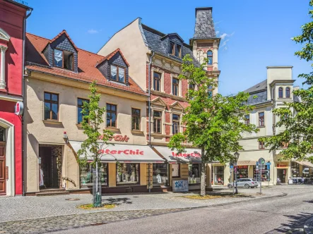 Ansicht  Straßenseite - Zinshaus/Renditeobjekt kaufen in Bernburg - Repräsentatives Mehrfamilienhaus in Bernburg