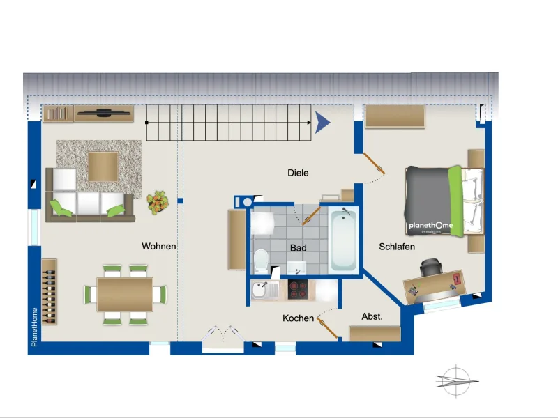 Grundriss Dachgeschosswohnung