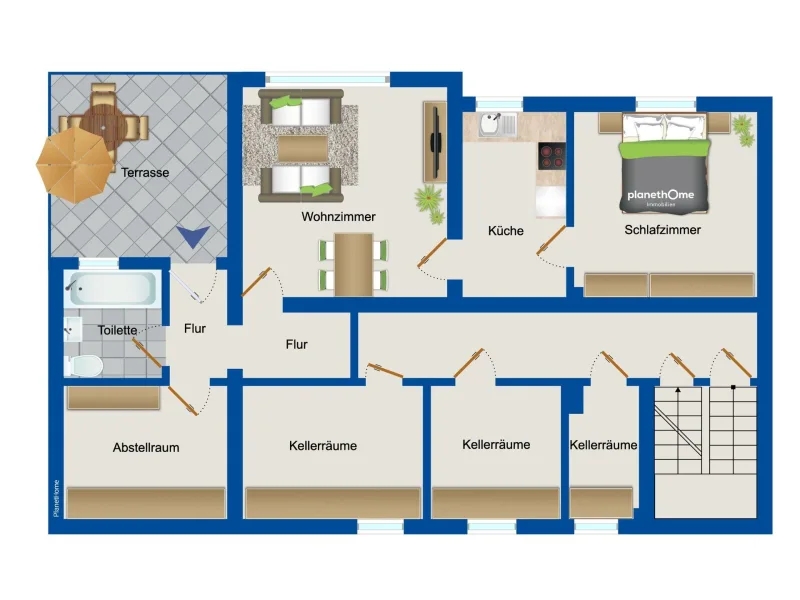 Grundriss untere Wohnung