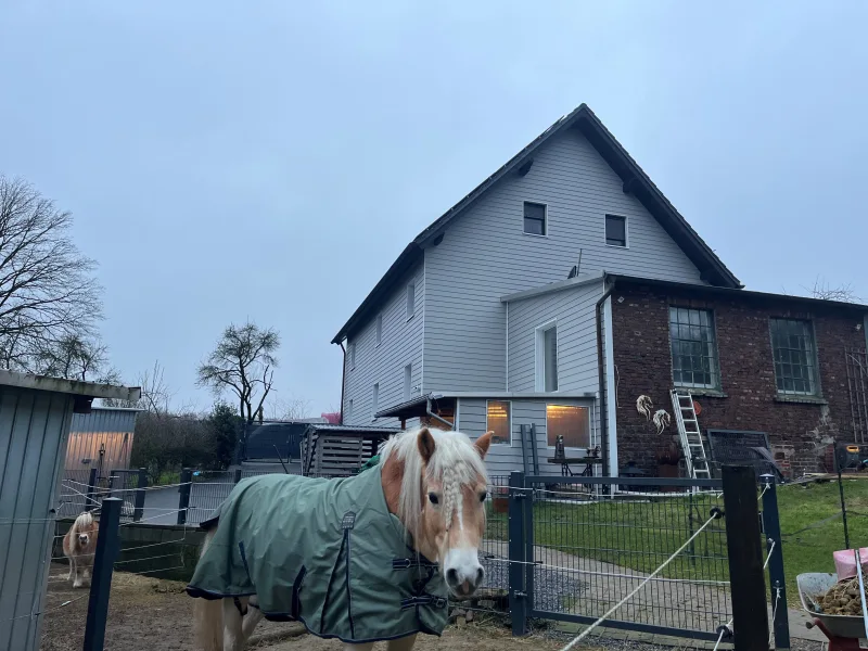 Titelbild - Haus kaufen in Wuppertal - Kernsaniertes Zweifamilienhaus mit Pferdehaltung in kleinem Rahmen möglich in Wuppertal-Nächstebreck