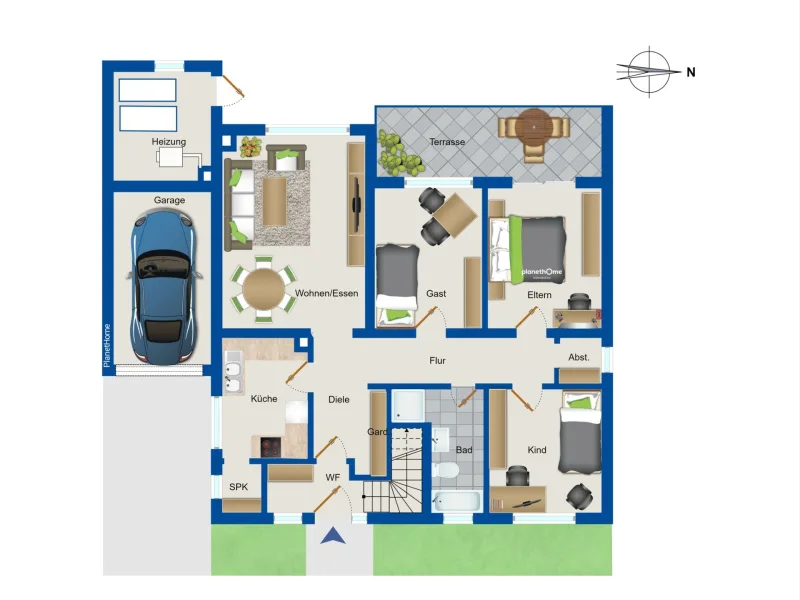 Grundriss Erdgeschoss Haus 2