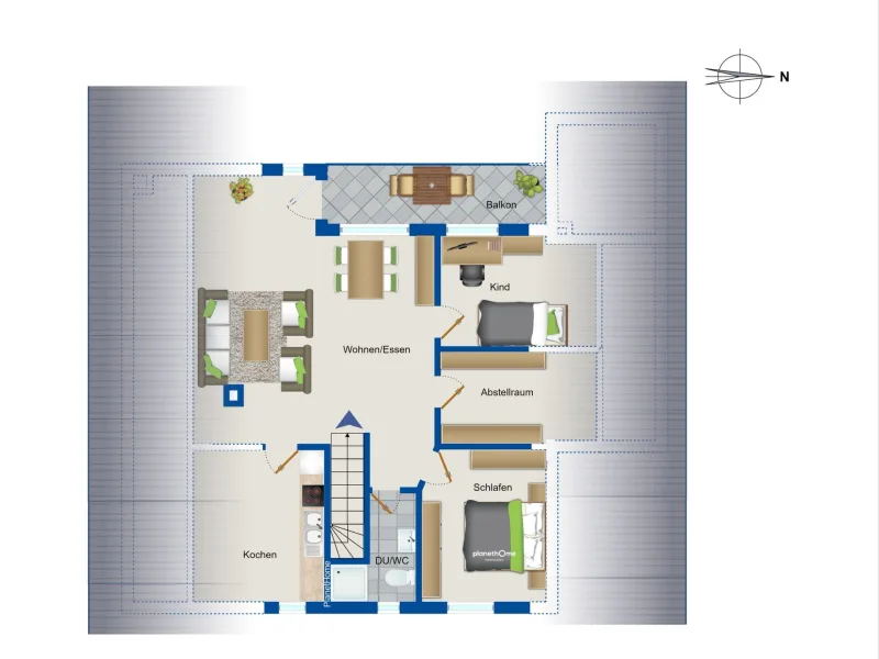 Grundriss Dachgeschoss Haus 1