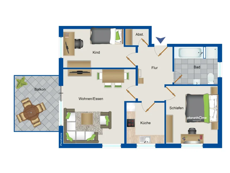 Grundriss Wohnung 1