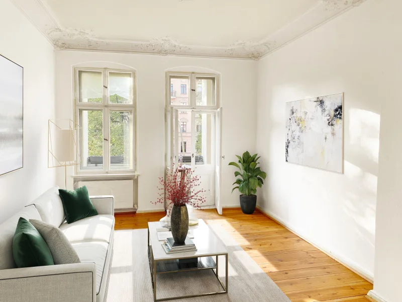 Wohnzimmer - Staging - Wohnung kaufen in Berlin - Traumwohnung in Berlin - Prenzlauer Berg