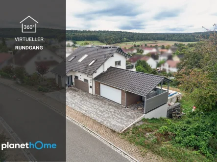 Titelbild - Haus kaufen in Niefern-Öschelbronn - Exklusives und freistehendes Einfamilienhaus mit Pool in hervorragender Lage von Öschelbronn