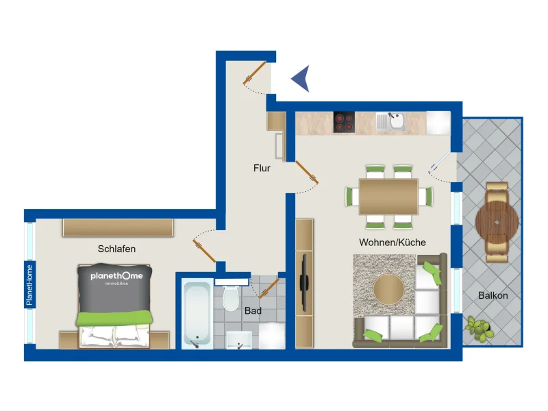 Grundriss Wohnung - 1. OG