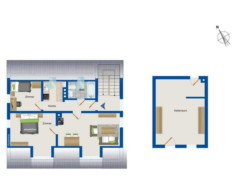 Grundriss DG und Keller UG