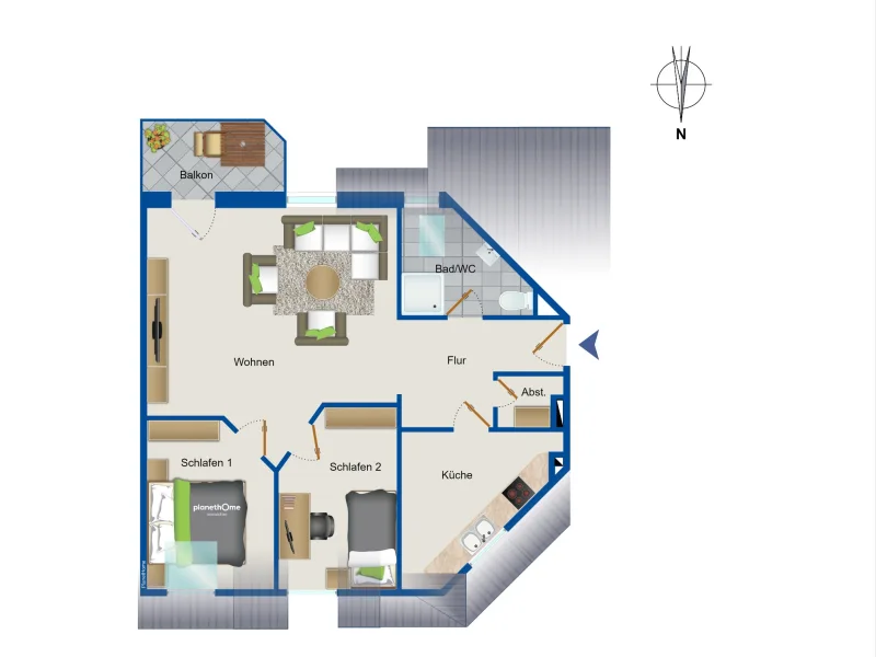 Grundriss - Wohnung im DG