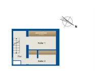 Grundriss KG - Haus links