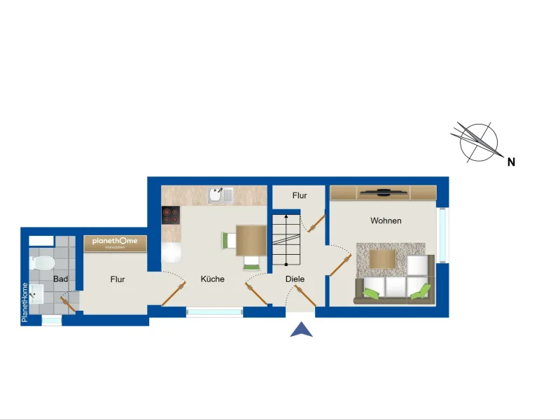 Grundriss EG - Haus links