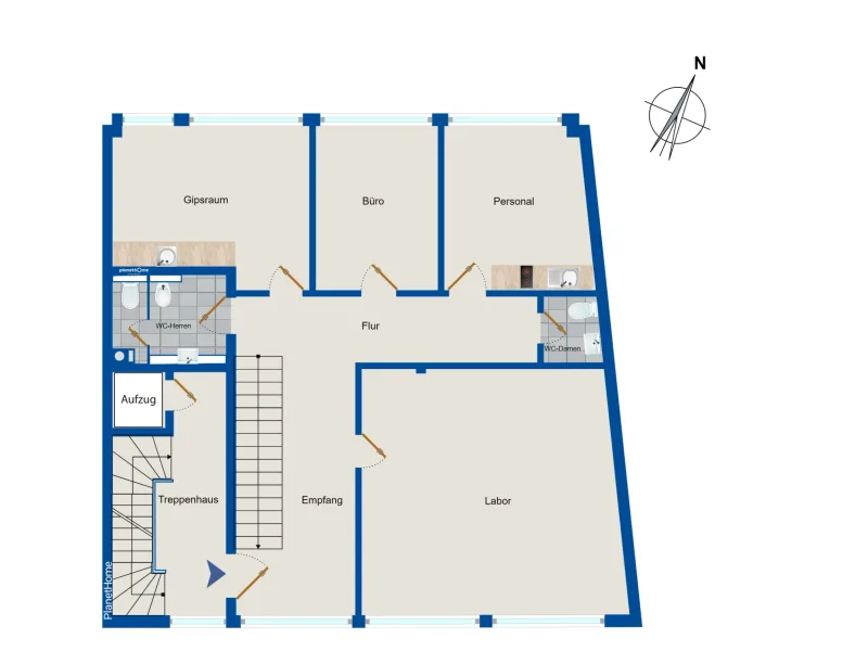 Grundriss 1. OG Dentallabor