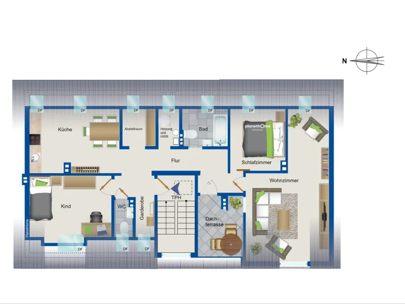 Grundriss Dachgeschosswohnung