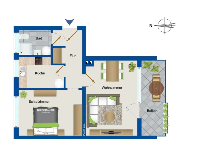 Grundriss Wohnung 1. OG rechts