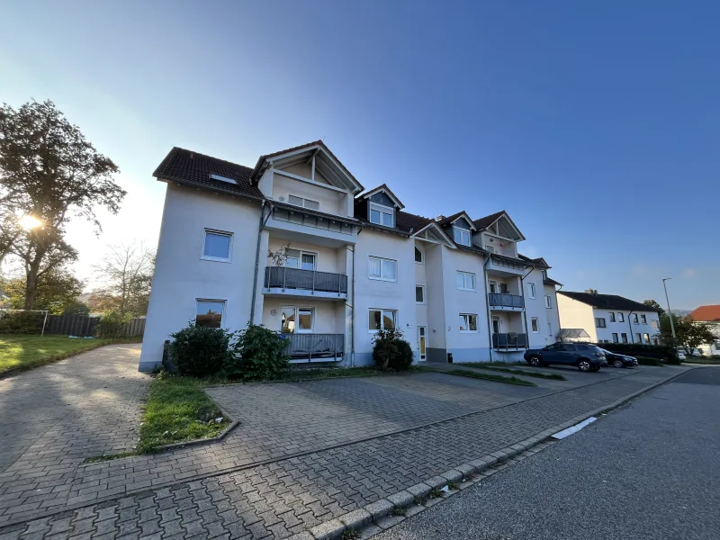 Hausansicht - Haus kaufen in Waldmohr - Gepflegtes Mehrfamilienhaus mit 15 Wohneinheiten, 14 Garagen und 7 Stellplätzen in Waldmohr