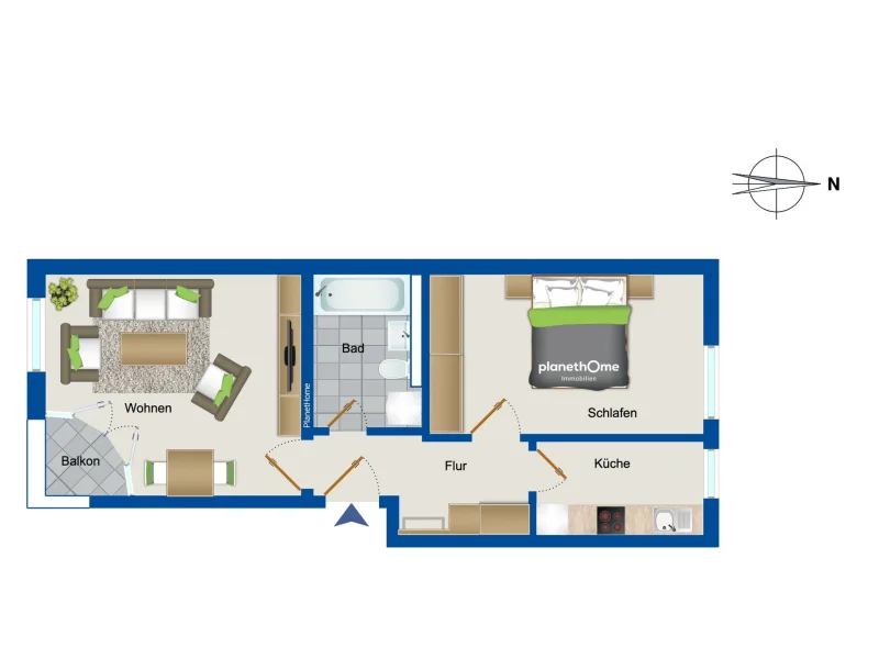 Grundriss Wohnung Hochparterre