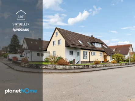 Außenansicht 1 - Haus kaufen in Langfurth - Modernisiertes Zweifamilienhaus/Doppelhaus in hochwertiger Qualität mit Garten in Langfurth