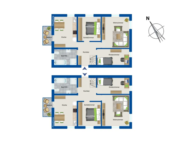 Beispielgrundrisse EG und OG 