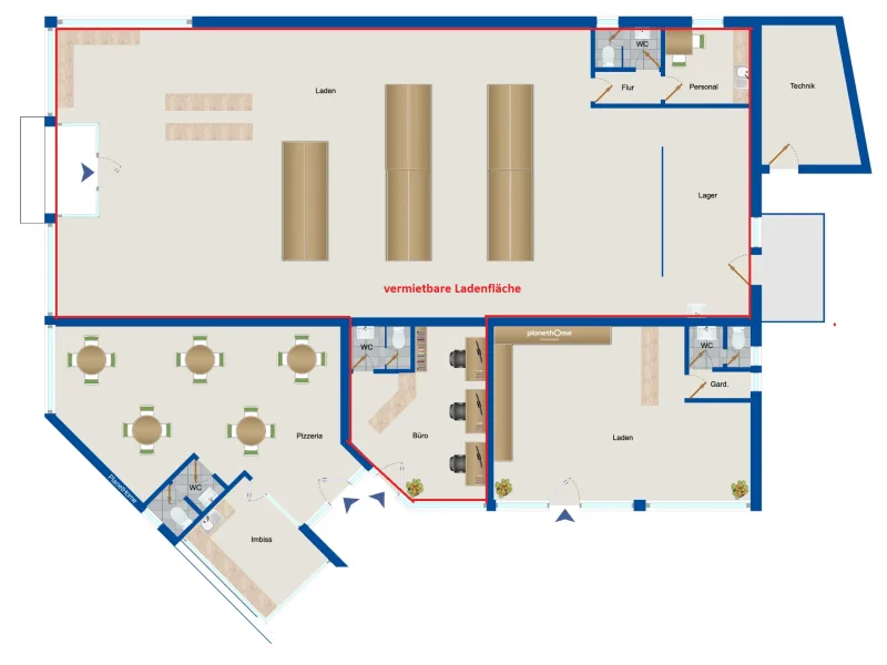 Grundriss Gewerbefläche