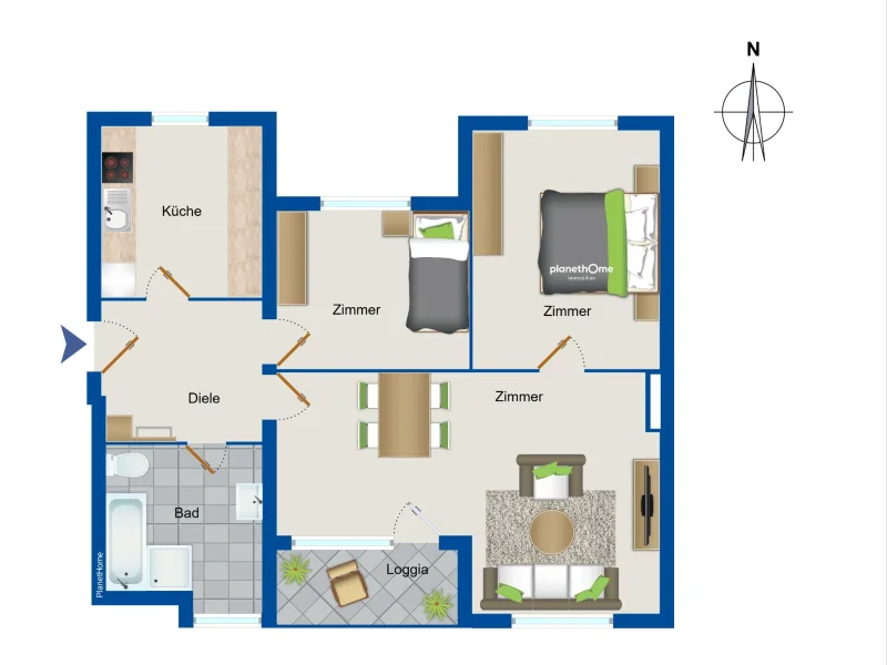 Grundriss - Wohnung - 6. OG